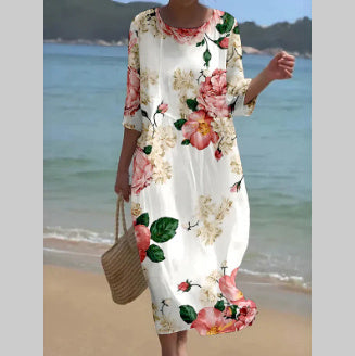 Flora™ - Enchanted Garden Floral Dress with Belly Coverage