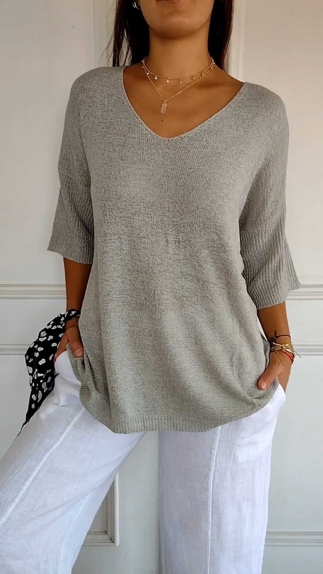 Chic V-Neck Sweater for Effortless Style