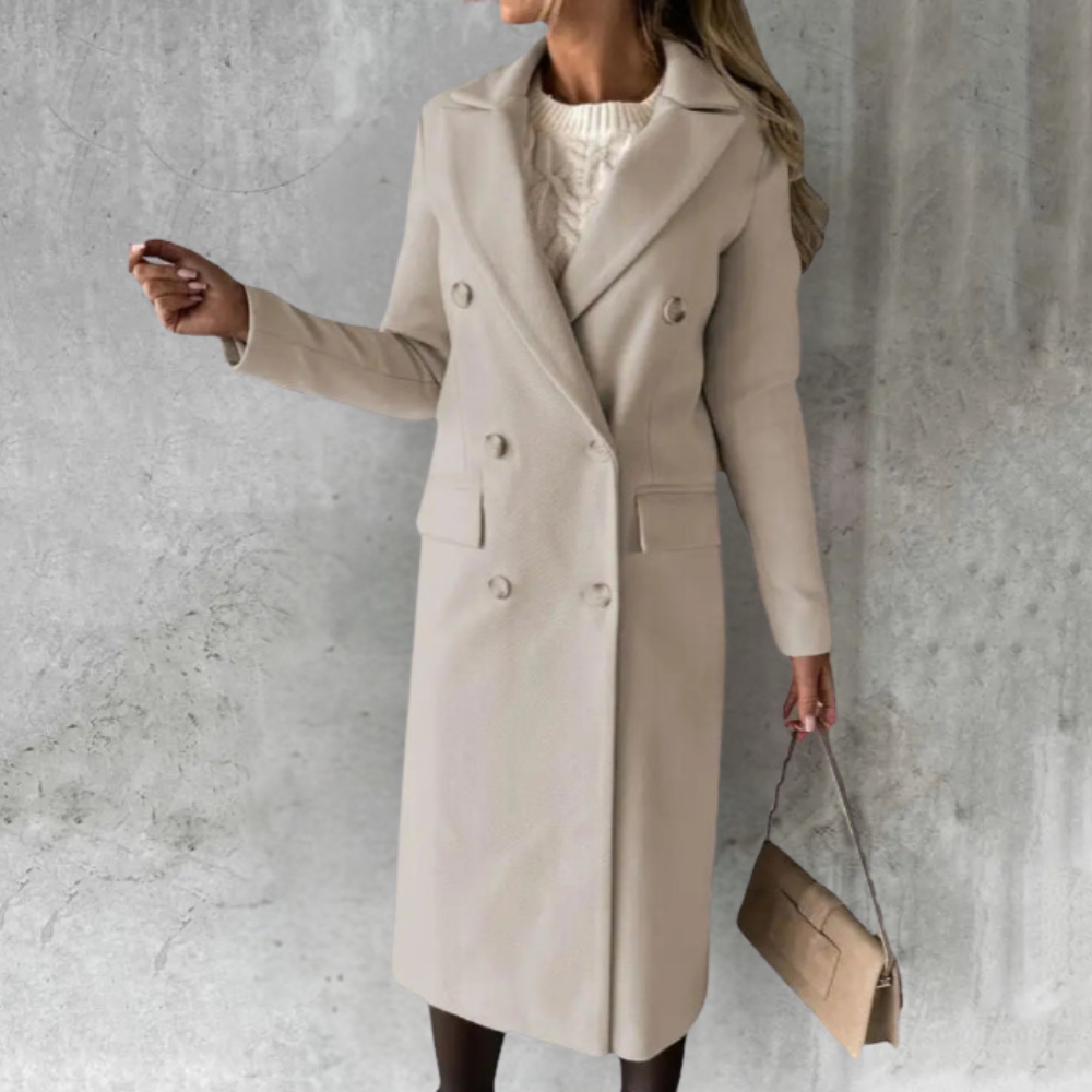 Selene™ - Urban Elegance Wool Trench Coat