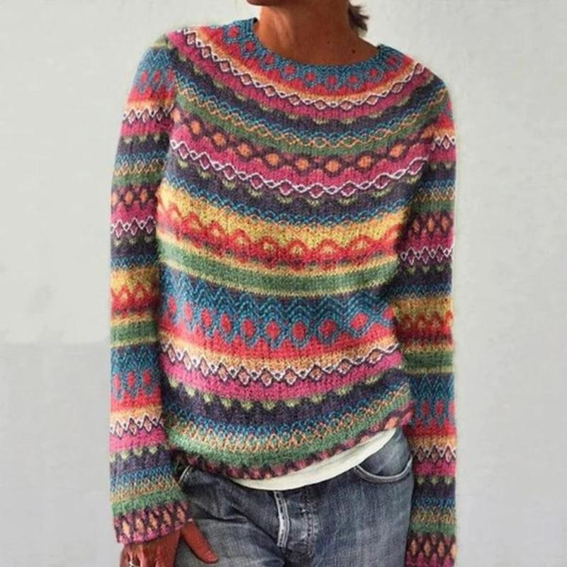 Lila™ - Colorful Geometric Knit Pullover