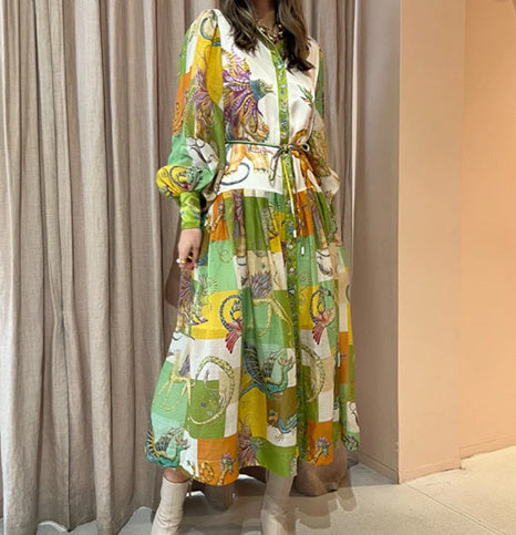 Sofia™ | Elegant Maxi Dress with Artistic Flair