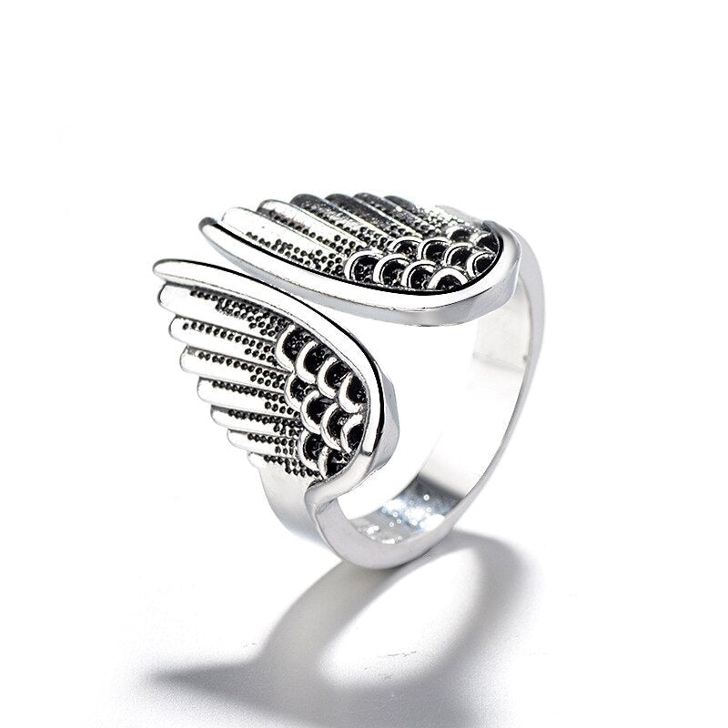 925 Sterling Silver Adjustable Angel Ring