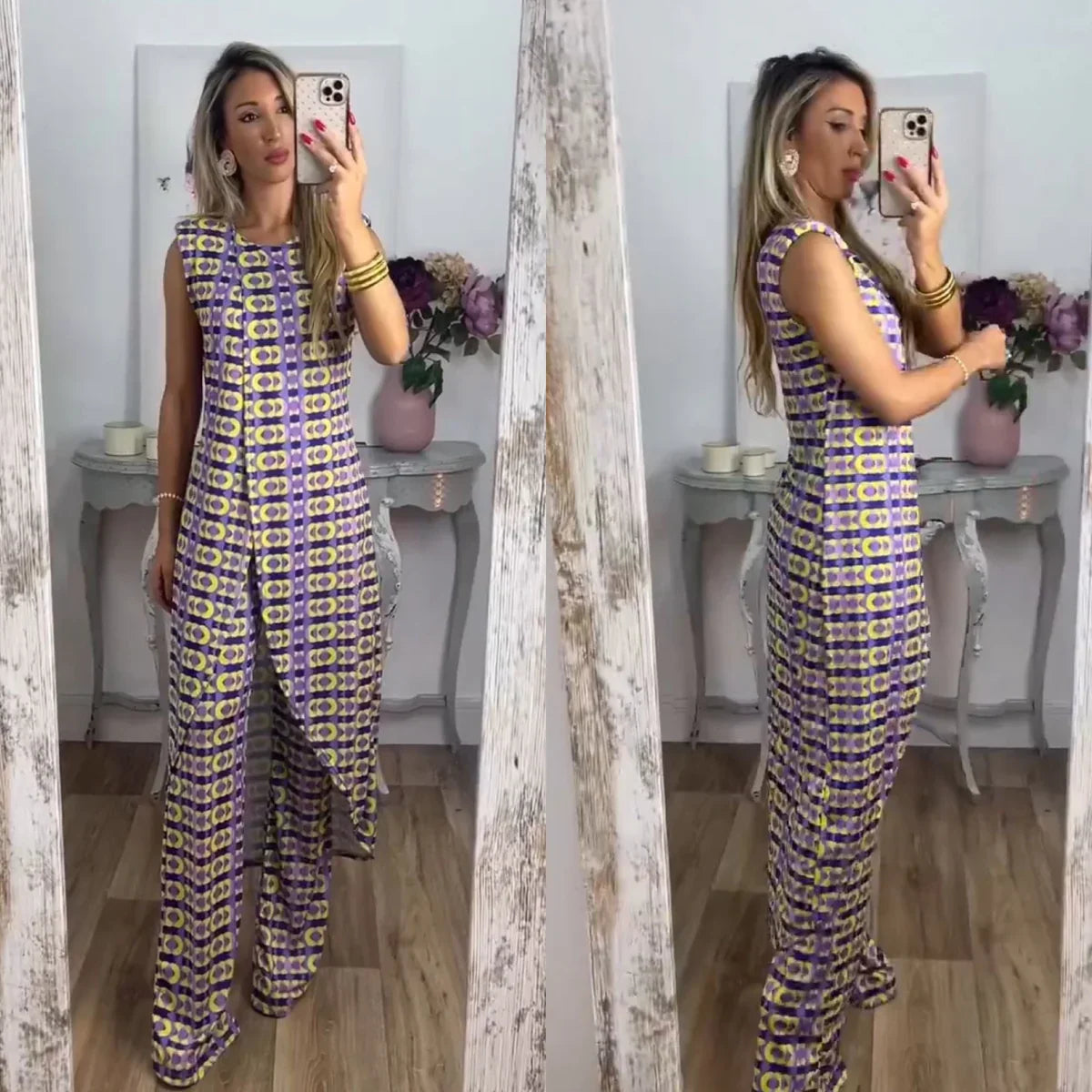 Sofia™ - Stylish Sleeveless Women's Two-Piece Ensemble