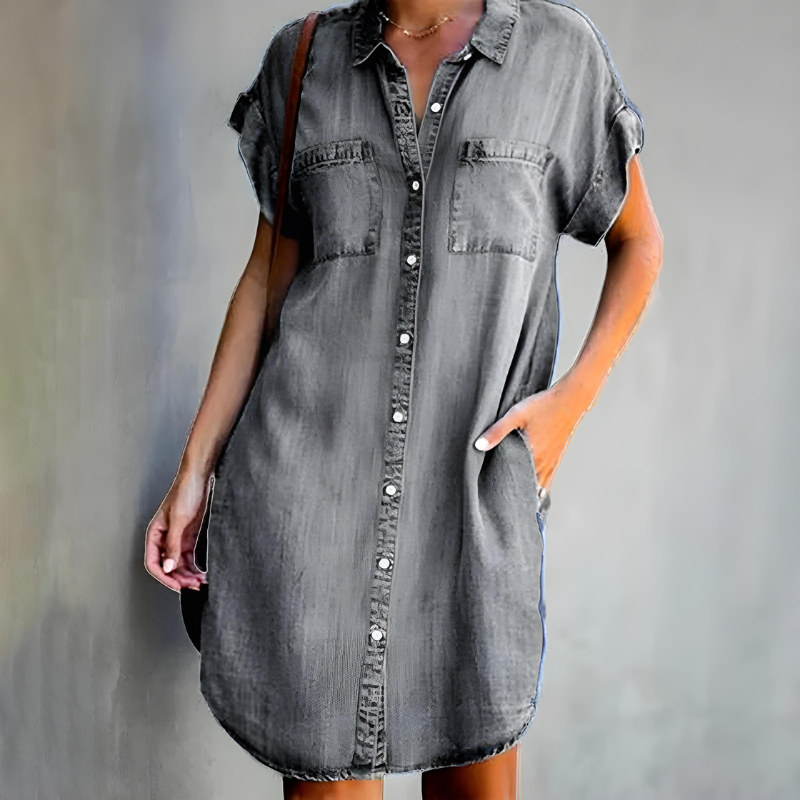 Mila | Easy Tummy-Hiding Denim Dress