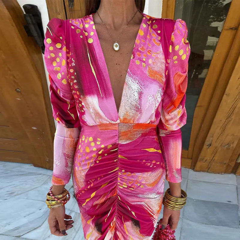 Cinna™ | V-Neck Deep Cut Dress