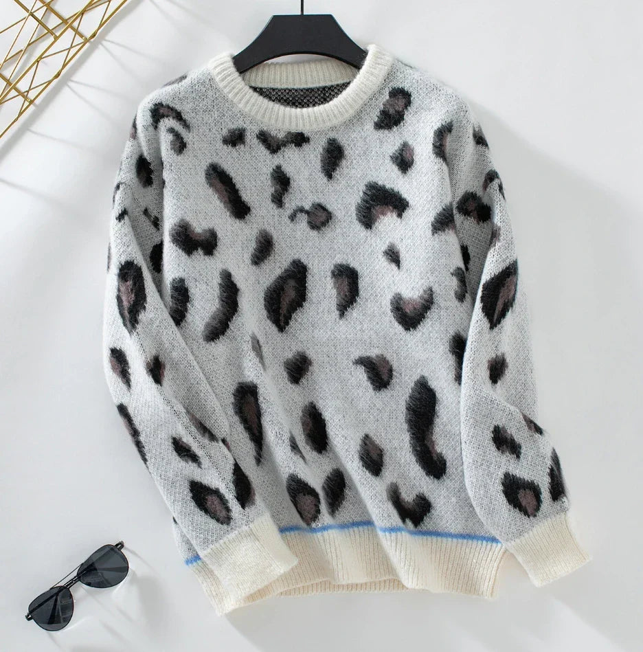 Mandu™ Leopard Print Jacquard Wool Sweater