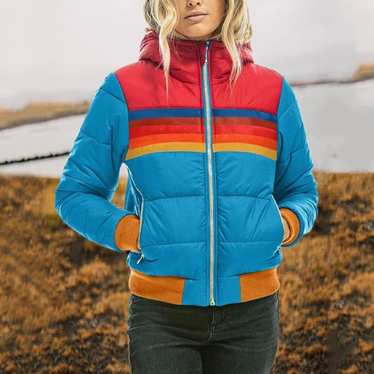 Sierra™ - Vintage Stripe Puffer Jacket