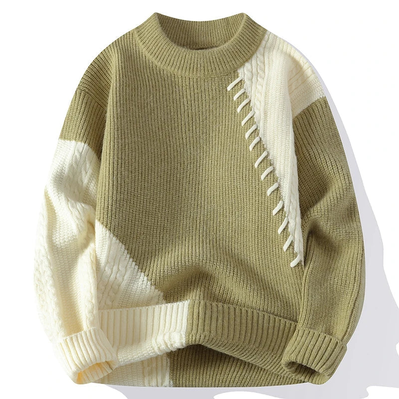 Caelum™ Colorful Patchwork Knit Sweater