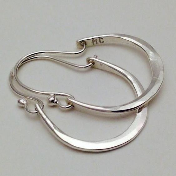 Retro Silver Hoop Earrings