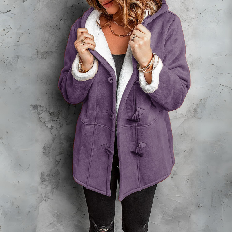 Chloe™ - Cozy Hooded Toggle Coat