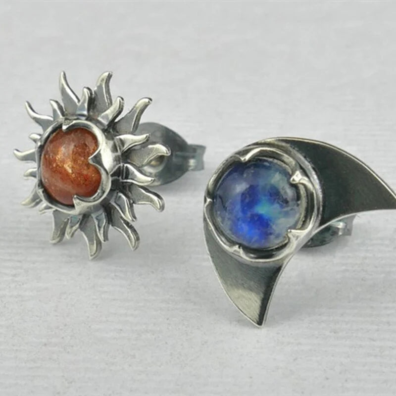 Celestial Sun and Moon Earrings