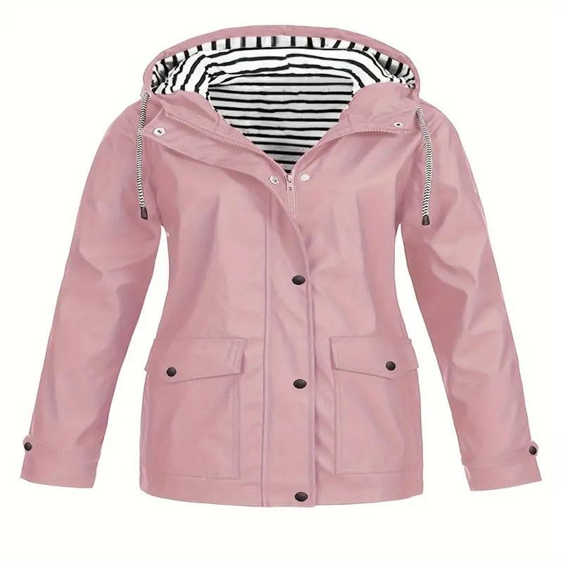 Catherine™ - Lightweight Striped Rain Jacket with Lining