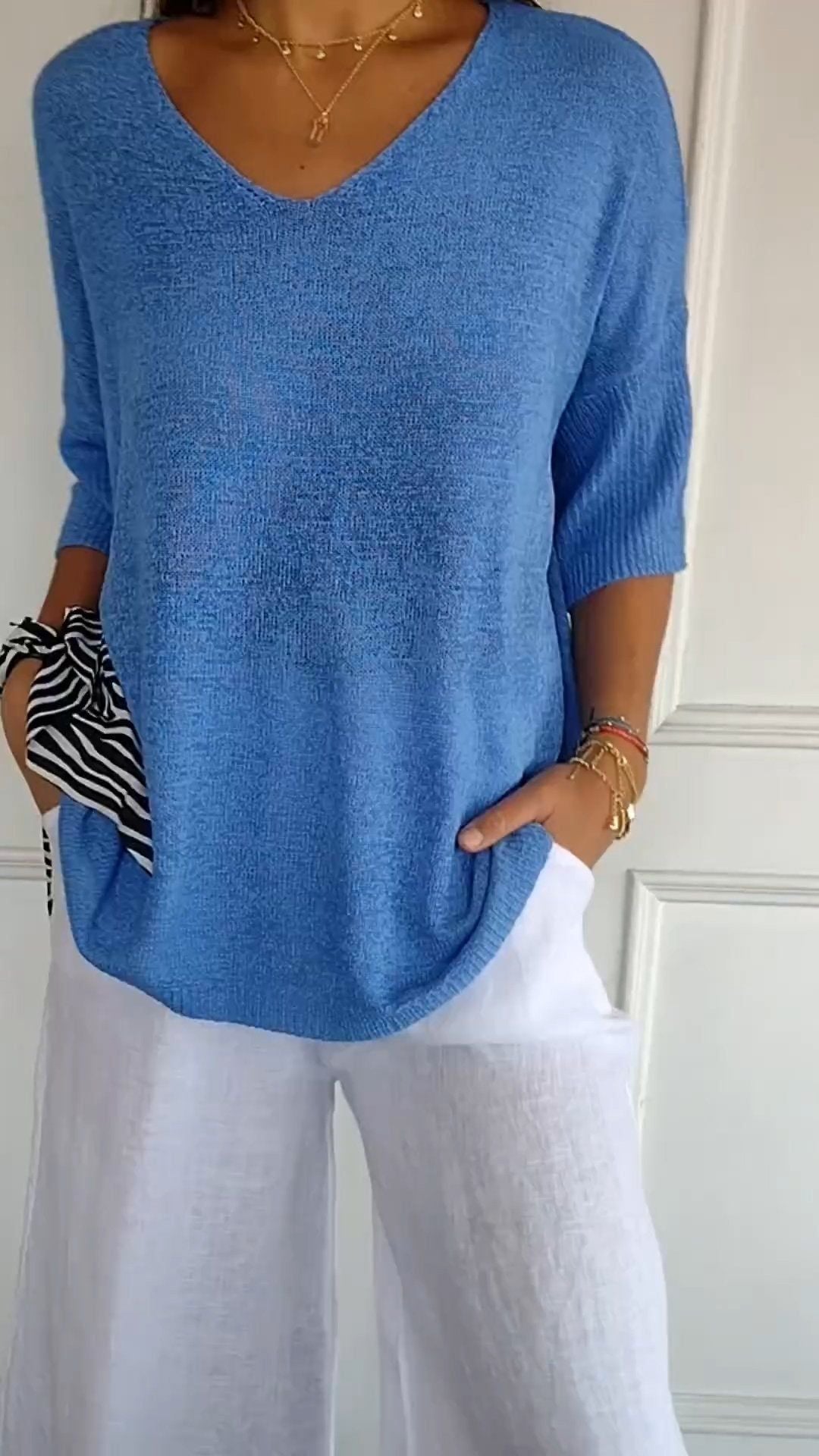 Chic V-Neck Sweater for Effortless Style