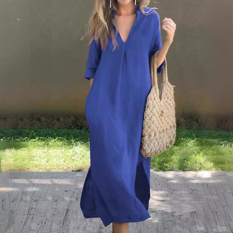 Clara V-Neck Midi Dress