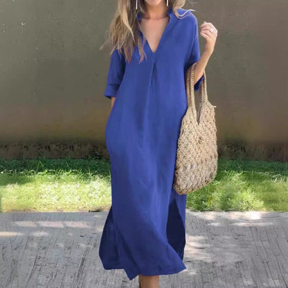 Clara V-Neck Midi Dress