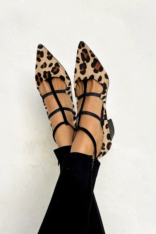 Ludovica™ | Animal Print Ballerina Flats with Delicate Straps