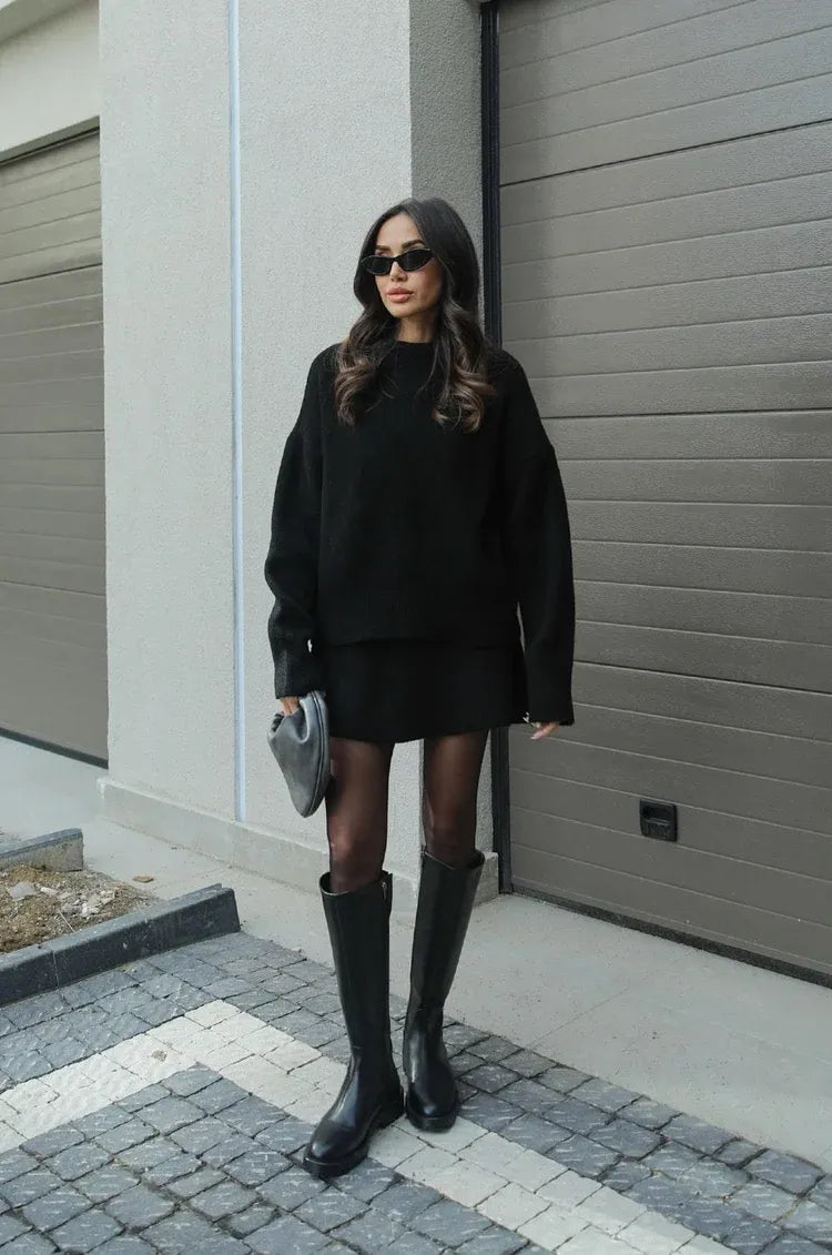 Aria™ - Heathered Sweater and Skirt Set