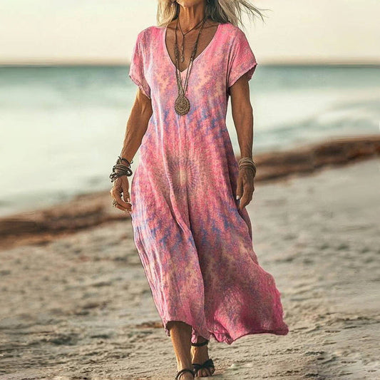 Maxi Dress in Ember Sunset Breeze