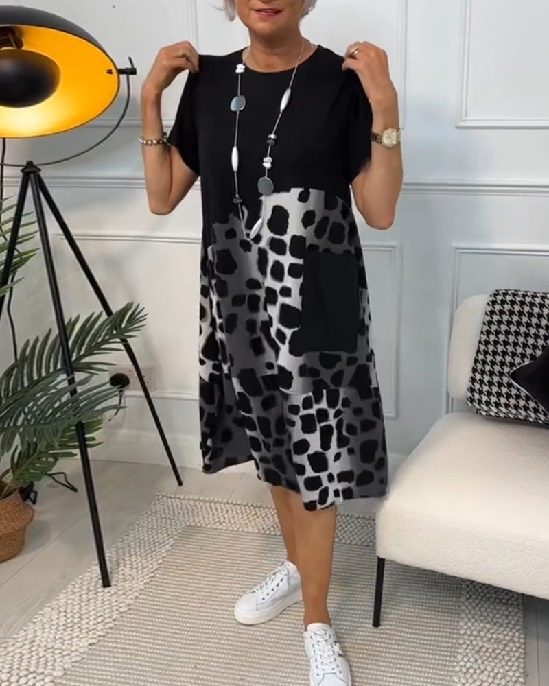 Savannah | Midi Dress with Abstract Print
