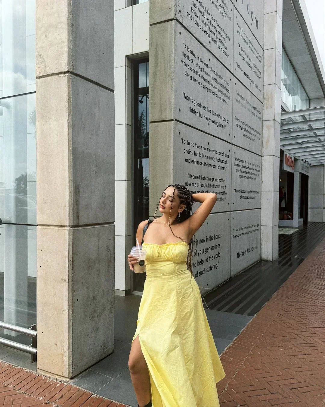 Annie | Lemon Midi Dress with Corset Fit