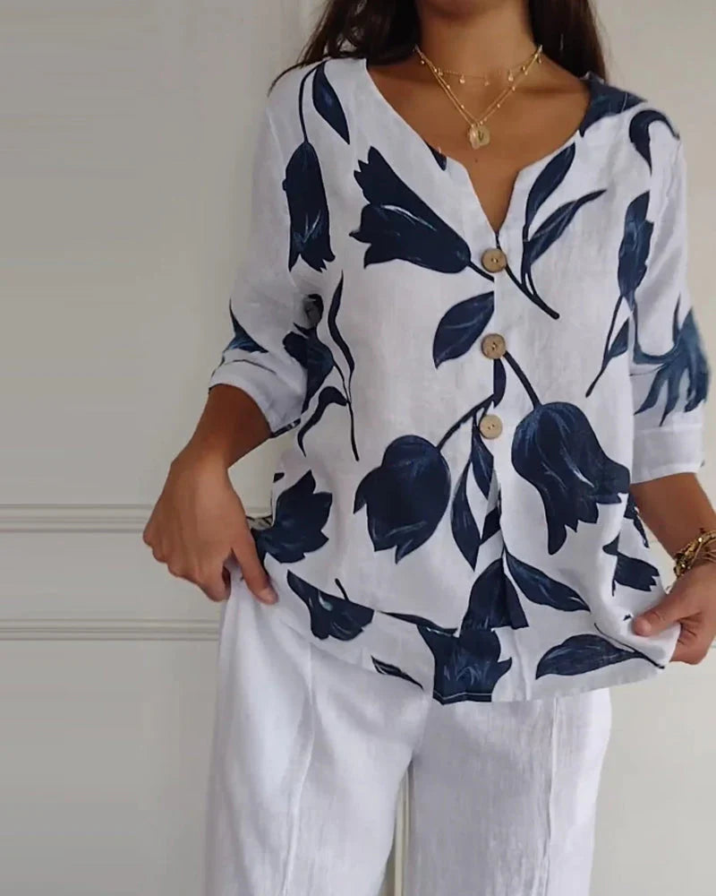 Floral Breeze Cotton Blouse