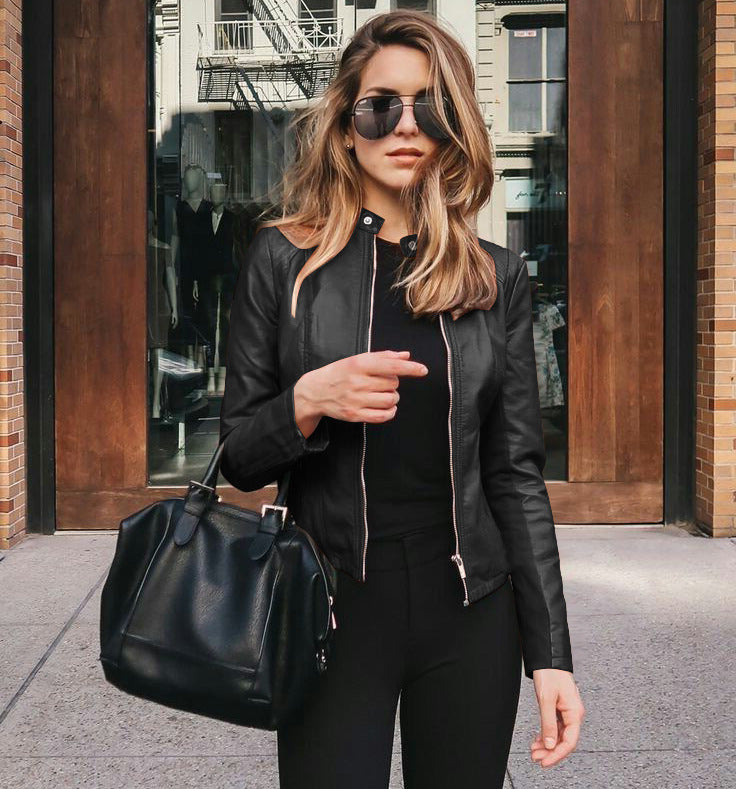 Luna™ - Stylish Slim-Fit Faux Leather Jacket