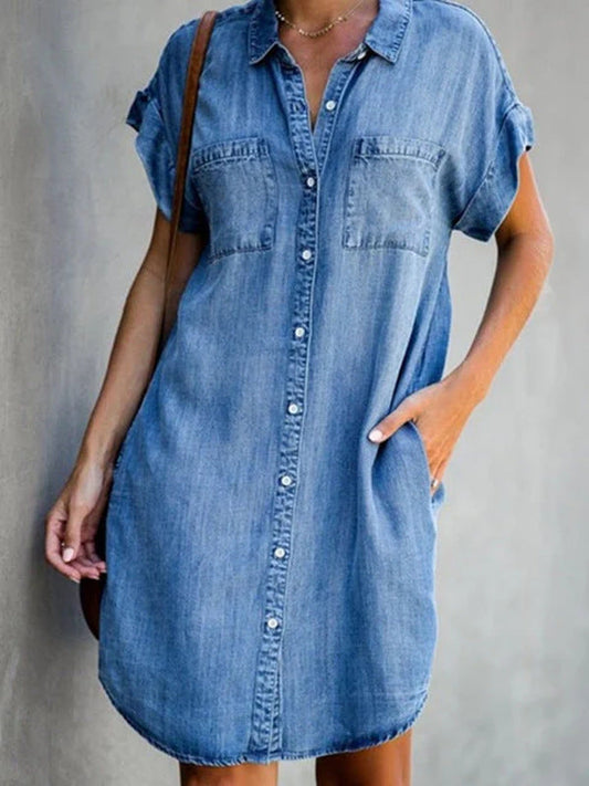 Mila | Easy Tummy-Hiding Denim Dress