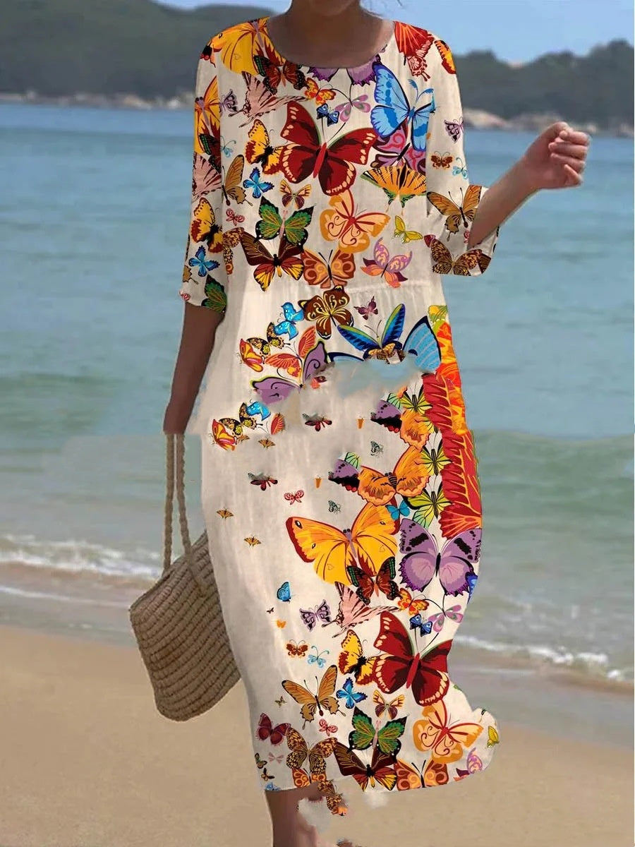 Flora™ - Enchanted Garden Floral Dress with Belly Coverage