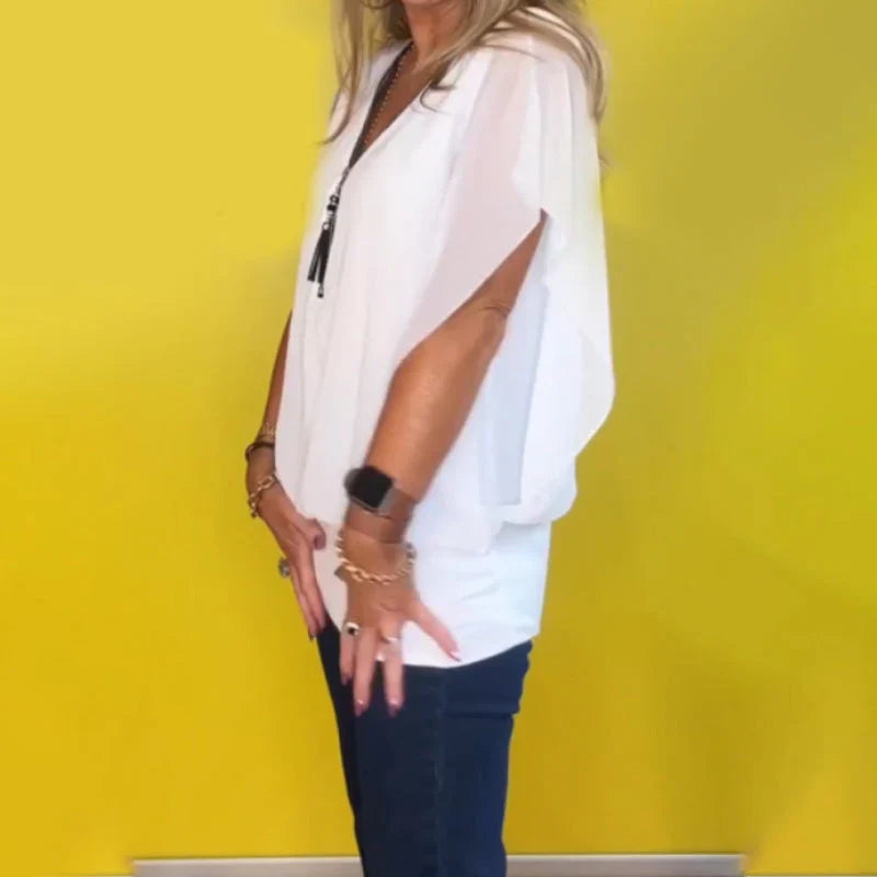 Amelia™ - Casual Top with Relaxed Bat Sleeves