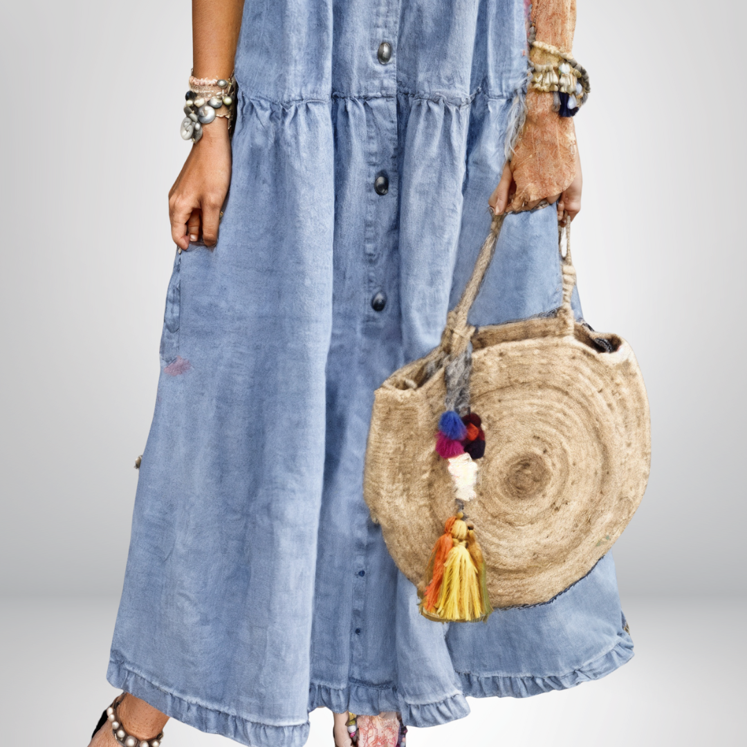 Mika - Cozy Button-Up Denim Dress