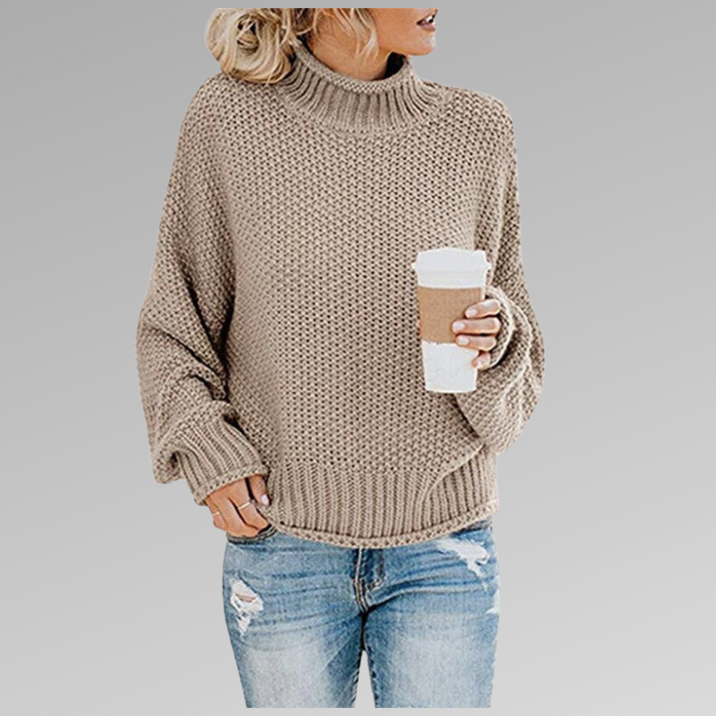 Hazel™ - Chunky Knit Mock Neck Sweater