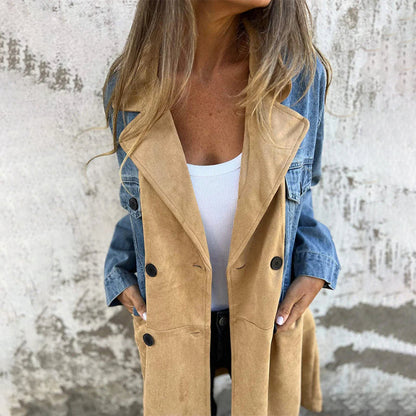 Emilia™ - Stylish Two-Tone Casual Trench Coat