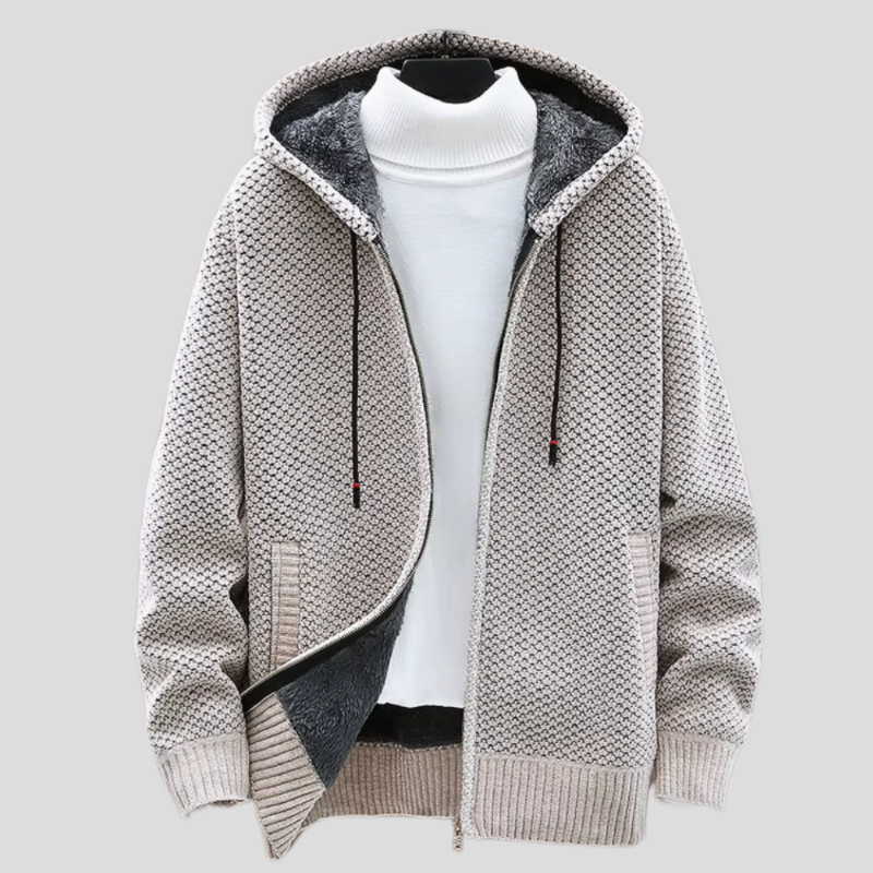 Nordic-Inspired Knit Hoodie