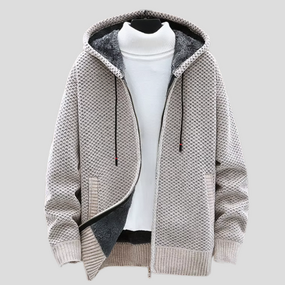 Nordic-Inspired Knit Hoodie