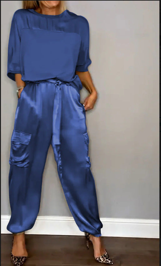 Elegant Satin Dreams Two-Piece Ensemble