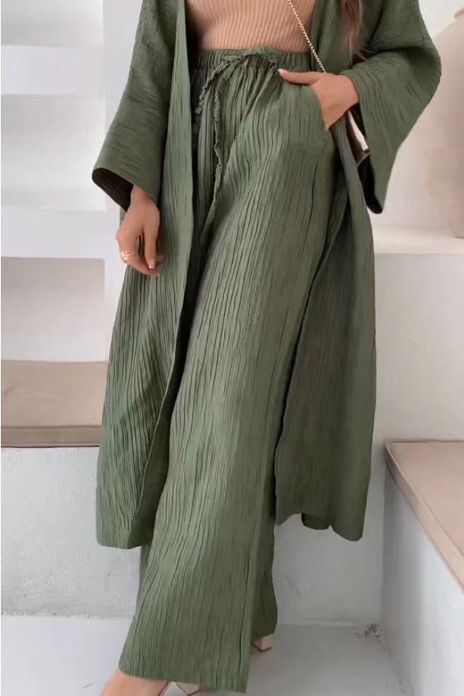 SERENITY FLOW™ - Elegant Casual Kimono and Trouser Ensemble