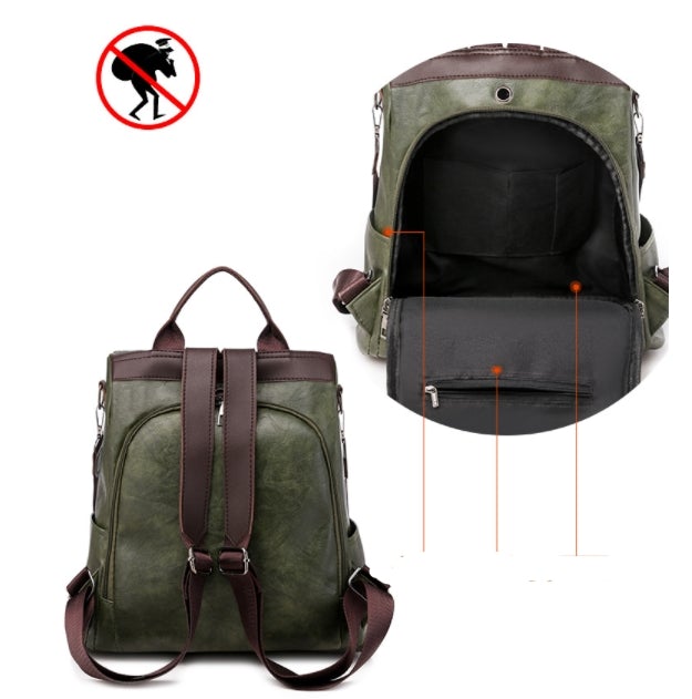 Maria | Stylish Leather Backpack with Generous Storage Space