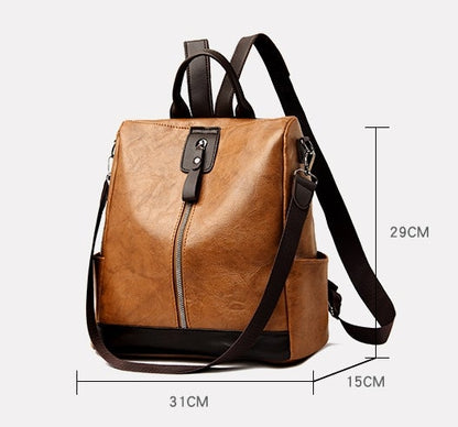 Maria | Stylish Leather Backpack with Generous Storage Space