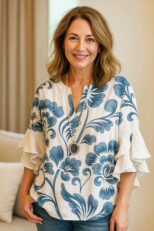 Genevieve Chic Loose Fit Blouse