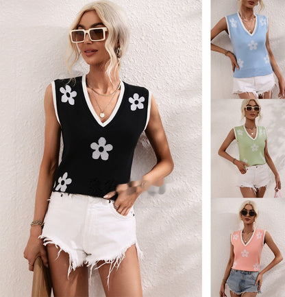 Charming Daisy Knit Vest
