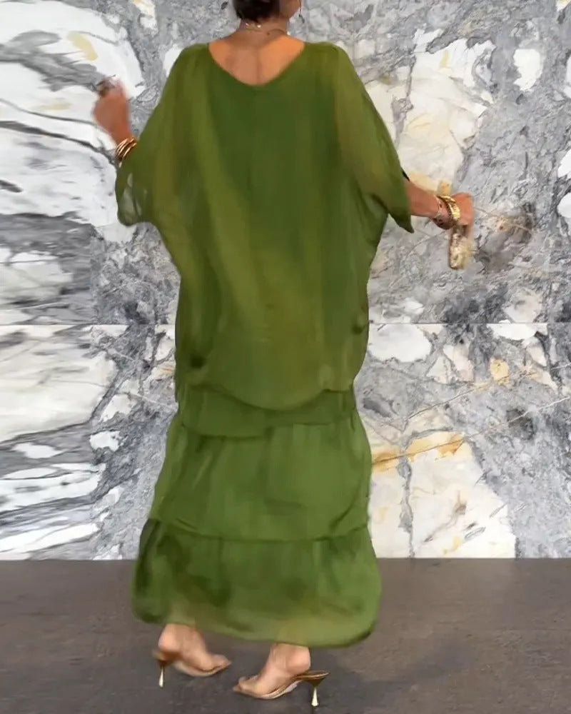 Tranquil Elegance Draped Dress