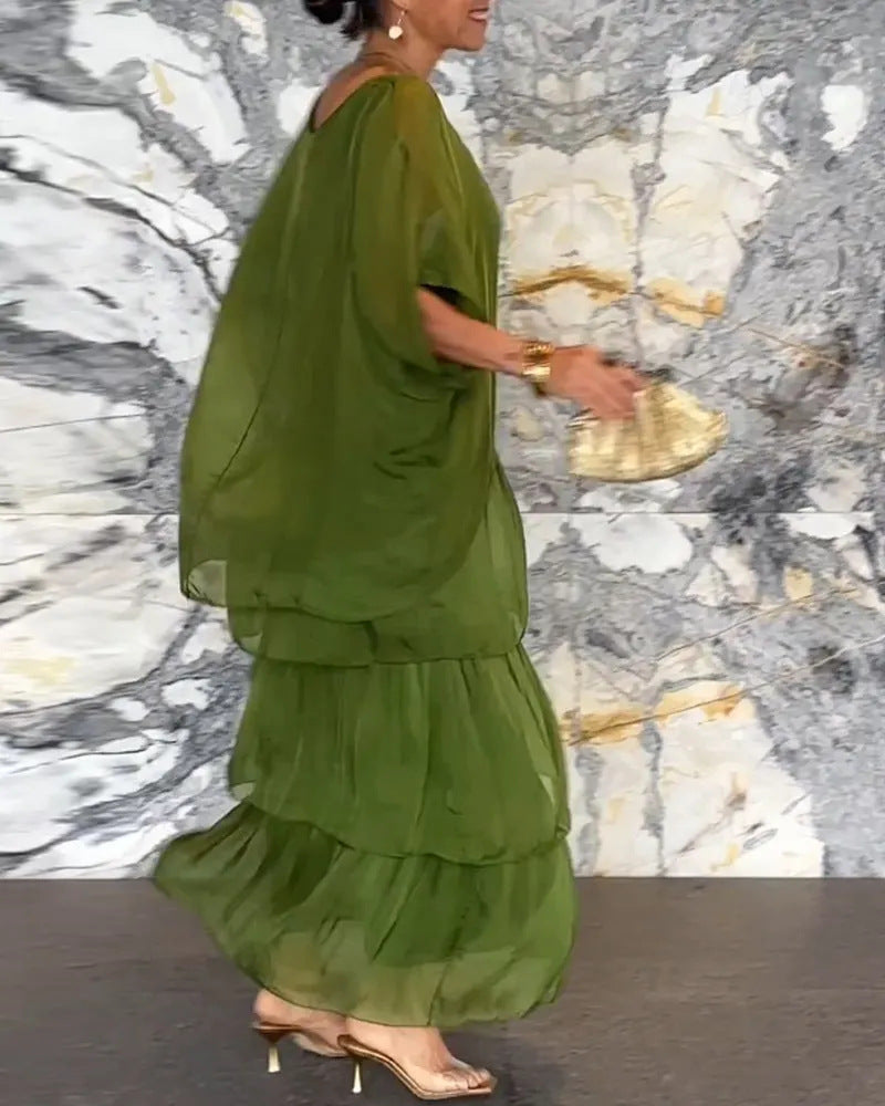 Tranquil Elegance Draped Dress