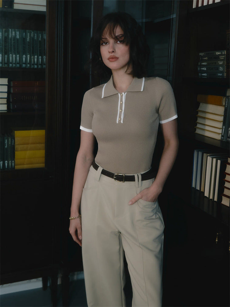 Button-Detail Knit Top