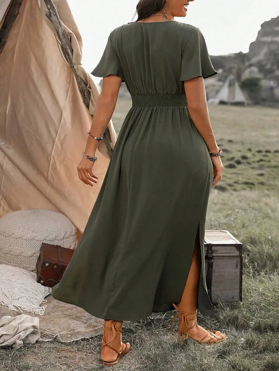 Luna | Flowy Maxi Dress with Smocked Waist