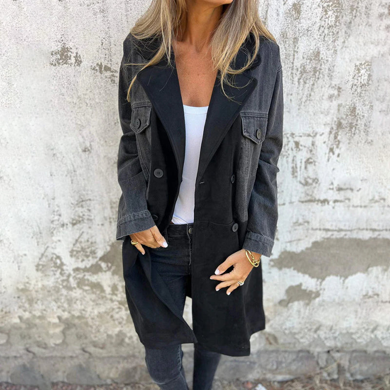 Emilia™ - Stylish Two-Tone Casual Trench Coat