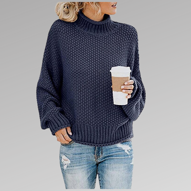 Hazel™ - Chunky Knit Mock Neck Sweater
