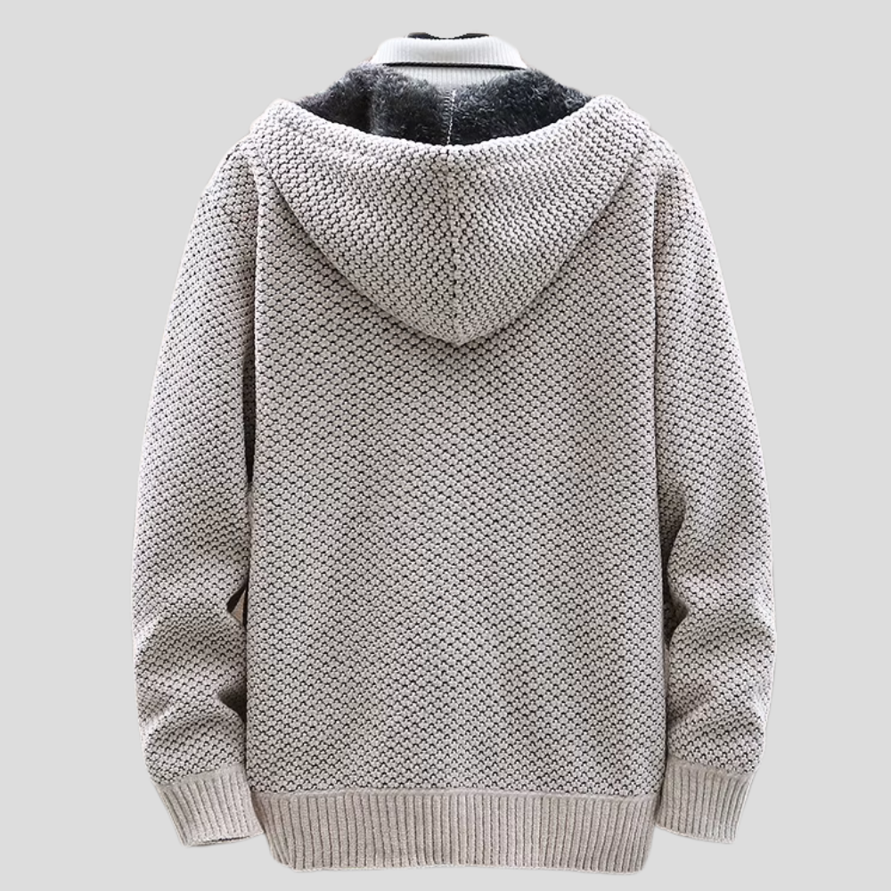 Nordic-Inspired Knit Hoodie