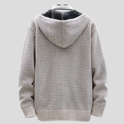 Nordic-Inspired Knit Hoodie