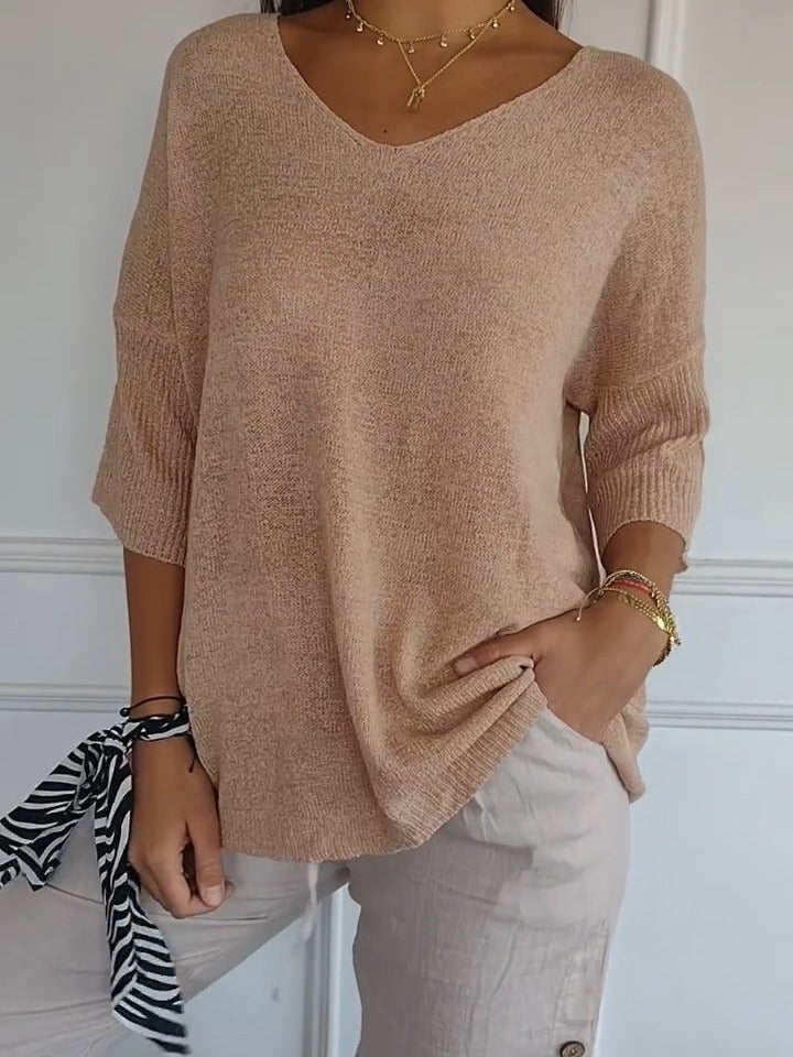 Chic V-Neck Sweater for Effortless Style