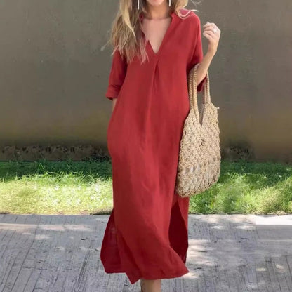 Clara V-Neck Midi Dress